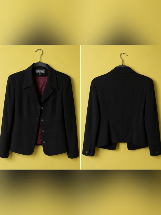 sunny names Jackets & Blazers - Vintage "Sunny Names" Black Button-Down Blazer Jacket, Sz 12